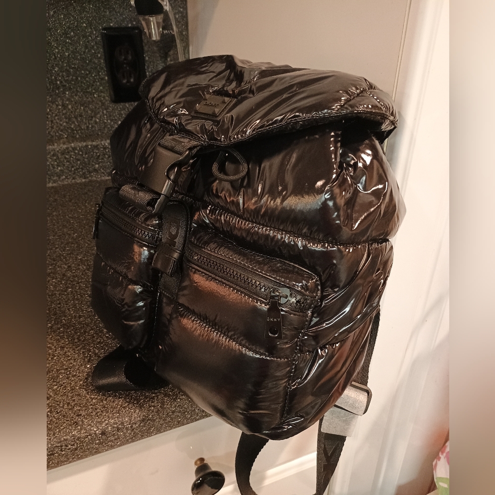 DKNY Shiny Black Backpack